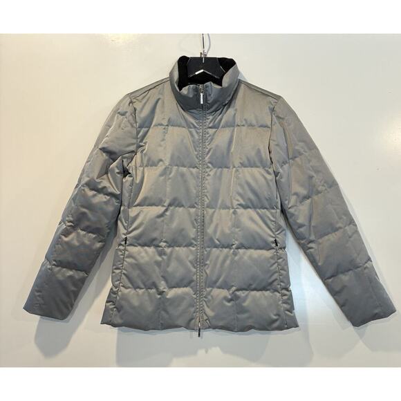 Lauren Ralph Lauren Silver Metallic Down Jacket Full Zip Womens‎ Size P/S - Picture 1 of 4